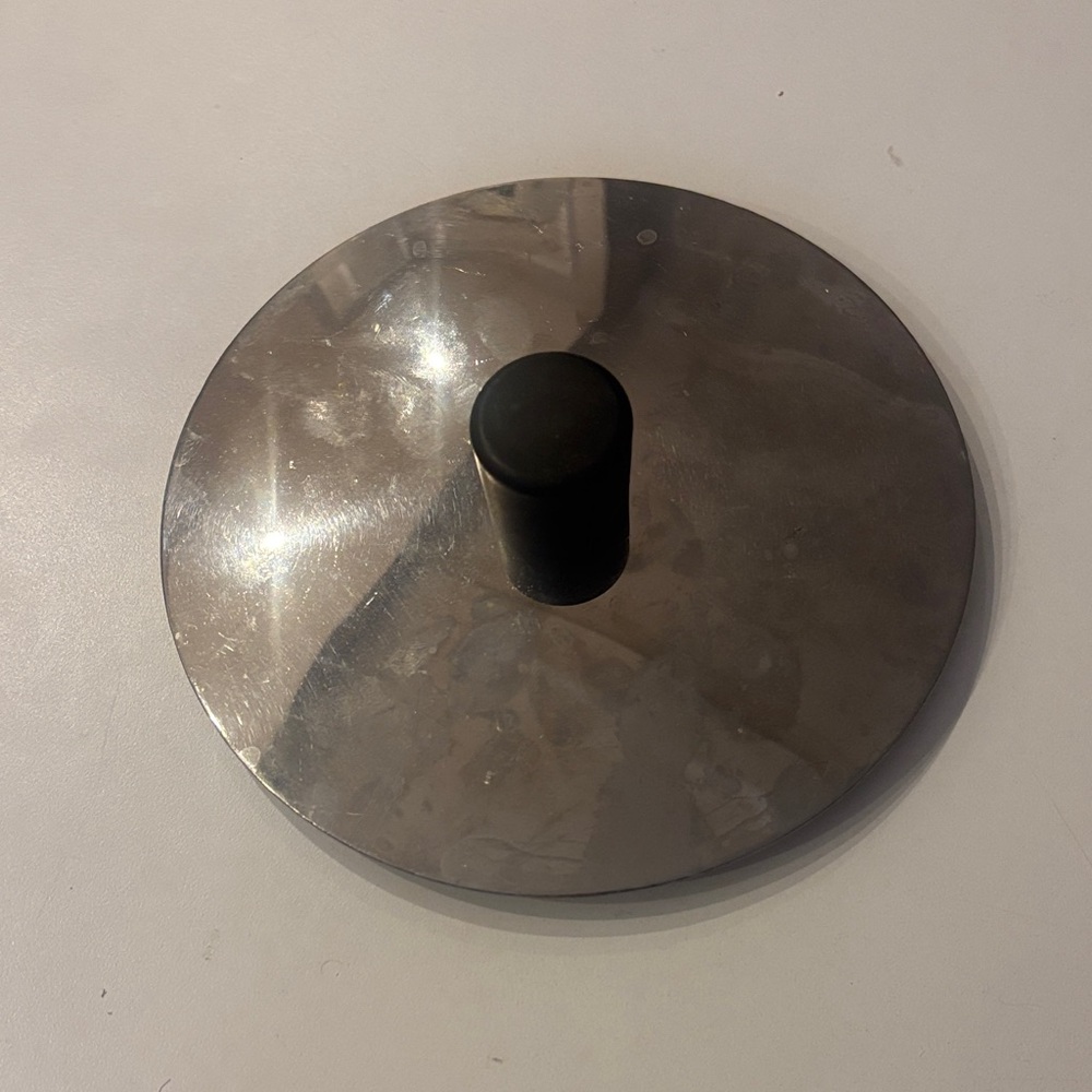 Alessi Stainless Steel Lid with Black Knob